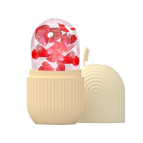 Joyeee Ice Face Roller Reusable Silicone Mold Face Massage Eye Facial Beauty Skin Care Tools Apply Ice for Shrink Pores Anti Wrinkle Reduce Puffiness Improve Skin Elasticity Striped Yellow