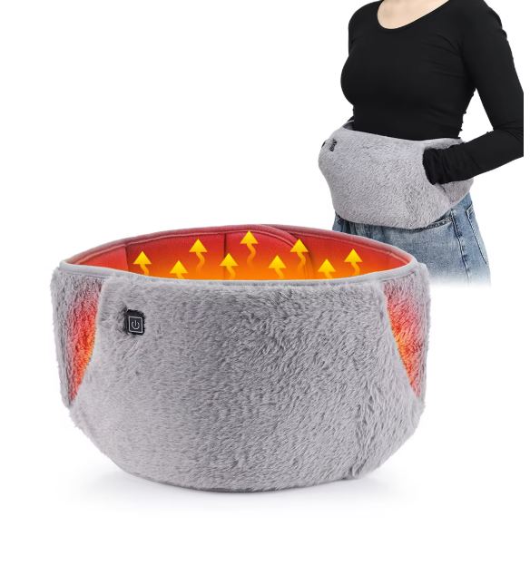 Electric heating stomach belt with 3-level heat therapy for cramp relief